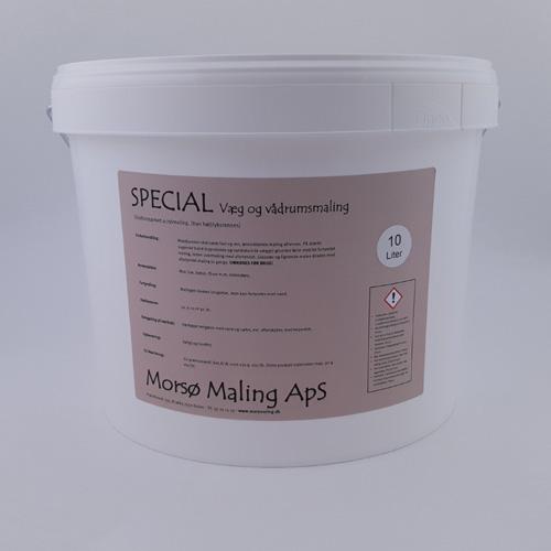 Plastikspand med etiket der viser 