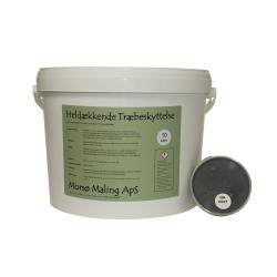 Dette billede viser en robust hvid plastikspand med et praktisk håndtag. Spanden er forsynet med en detaljeret etiket fra 