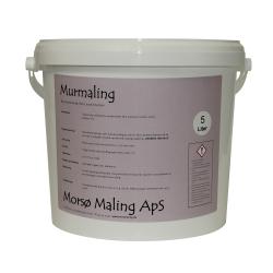 5 liters spand af Sort Morsø Maling murmaling med hvidt låg og etiket, velegnet til mure og betonoverflader.
